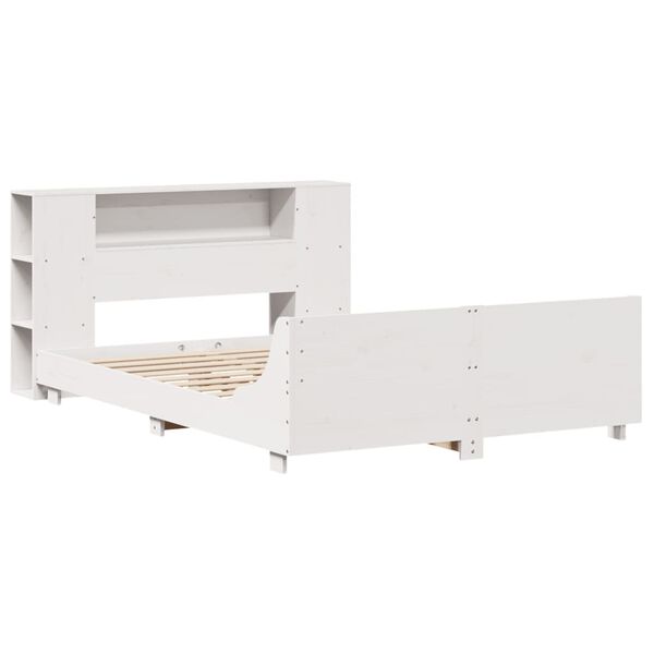 vidaXL Giroletto senza Materasso Bianco 120x200 cm Legno Massello Pino