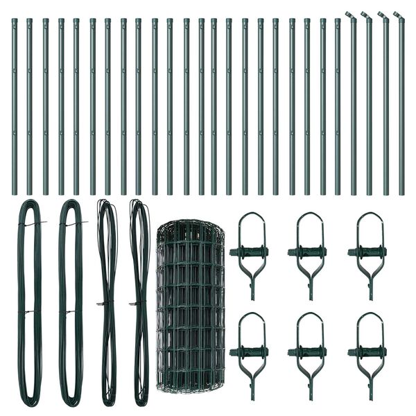 vidaXL Recinzione con Posto Verde 0,4 x 50 m Acciaio e PVC