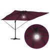 vidaXL Parasol Roma Rosso 286 x 285 x 270 cm Alluminio e Poliestere