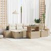 vidaXL Set Divano da Giardino 7 pcs Beige polyrattan
