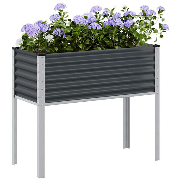 vidaXL Fioriera da giardino antracite 100x45x90 cm in acciaio