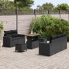 vidaXL Set Divano da Giardino con cuscino 8 pcs Nero polyrattan