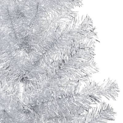 vidaXL Albero di Natale Preilluminato con Palline Argento 240 cm PET