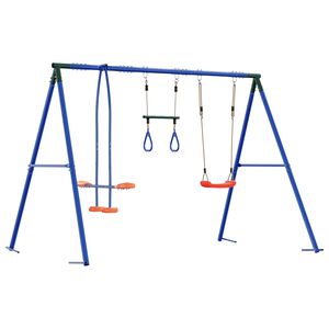 vidaXL Set di Altalene per Esterni Multicolore Acciaio e PE