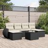 vidaXL Set Divani da Giardino con Cuscini 7pz Nero Polyrattan