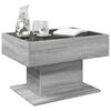 vidaXL Tavolino Salotto con LED Grigio Sonoma 70x50x45 cm Multistrato