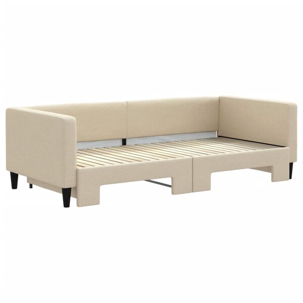 vidaXL Divano Letto con Letto Estraibile Crema 90x200 cm in Tessuto