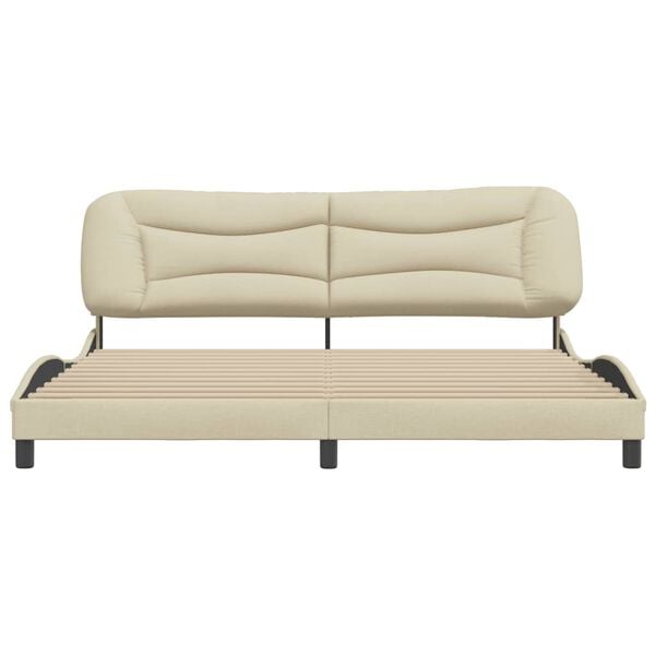 vidaXL Giroletto senza Materasso Hvar Crema 200x200 cm in Tessuto