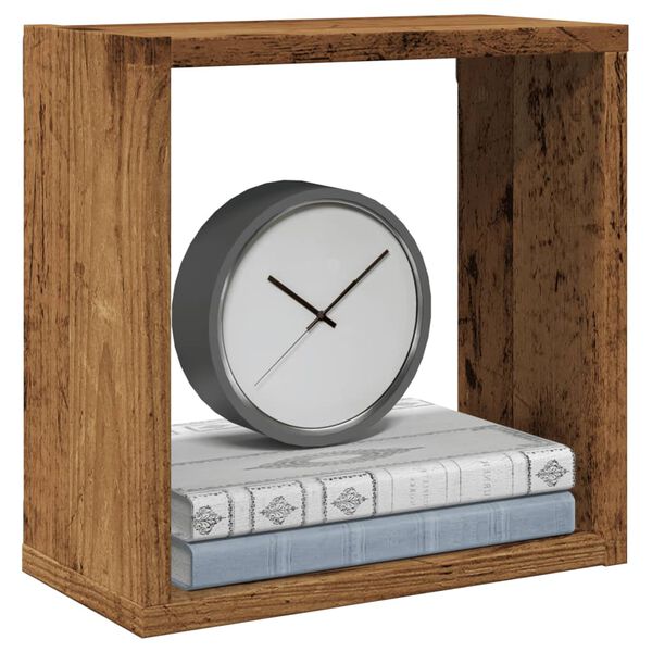 vidaXL Mensole Parete a Cubo 4 pz Legno Vecchio 30x15x30 cm Truciolato