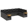 vidaXL Patio Sofa Set 9-Posti Black
