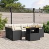 vidaXL Set Divani da Giardino con Cuscini 7pz Nero Polyrattan