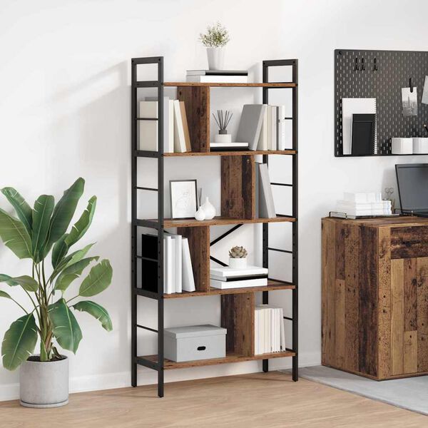 vidaXL Libreria Legno vecchio 75 x 30 x 156 cm Legno multistrato