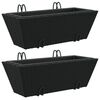 vidaXL Fioriere con Ganci 2 pz Nere in Polyrattan