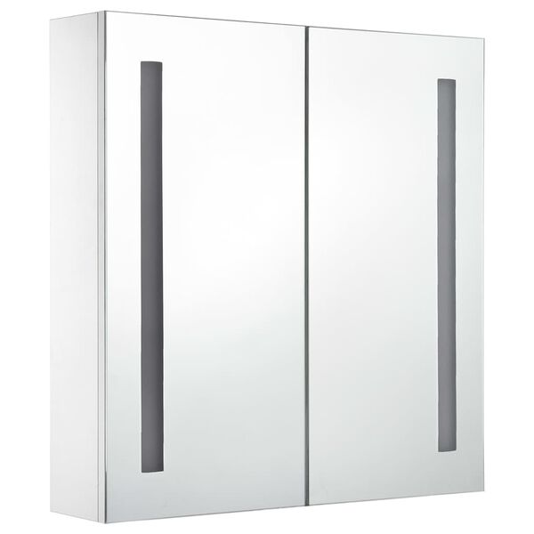 vidaXL Armadietto Bagno con Specchio e LED 60x14x62 cm