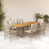 vidaXL Set da Pranzo da Giardino 7 pz con Cuscini Beige in Polyrattan