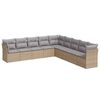 vidaXL Set Divano da Giardino 9 pz con Cuscini Beige in Polyrattan