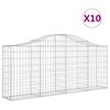 vidaXL Cesti Gabbioni ad Arco 10 pz 200x30x80/100 cm Ferro Zincato