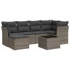 vidaXL Set Divani da Giardino 7 pz con Cuscini Grigio in Polyrattan