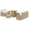 vidaXL Set Divano da Giardino 8 pz 7-Numero di posti Beige e Crema