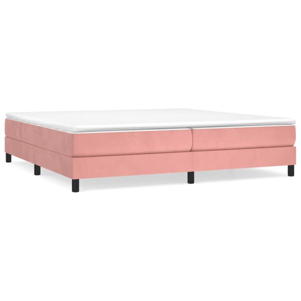 vidaXL Struttura Letto a Rete a Molle Rosa 200x200 cm in Velluto