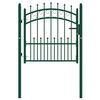 vidaXL Cancello per recinzione Emmen con punte in acciaio 104x97 cm verde