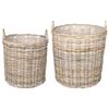 vidaXL Cestino per piante GENDT 2 pz Grigio naturale Rattan Kubu