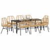 vidaXL Set da Pranzo per Giardino 9 pcs Marrone polyrattan