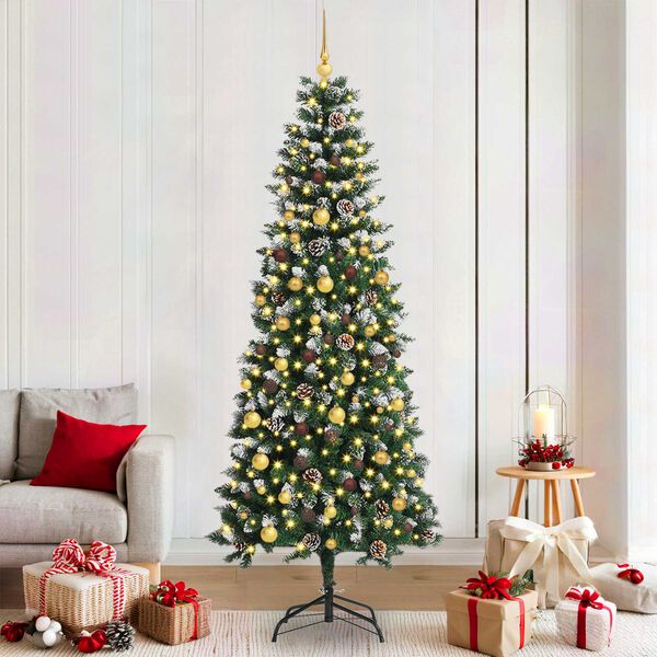vidaXL Albero di Natale artificiale con 300 LED Verde 210 cm