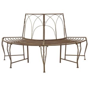 vidaXL Panchina per Alberi 4-Numero di posti 160 x 80 x 89 cm Acciaio