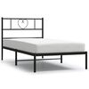 vidaXL Giroletto con Testiera in Metallo Nero 100x190 cm
