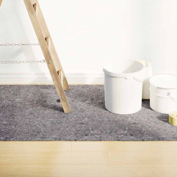 vidaXL Telo Protettivo per Pittori Antiscivolo 25 m 280 g/m&sup2; Grigio