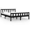 vidaXL Giroletto Nero in Legno Massello 150x200 cm King Size