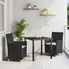 vidaXL Set da Pranzo per Giardino 3 pcs Nero polyrattan