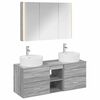 vidaXL Set di mobili per il bagno 4 pz Sonoma grigio