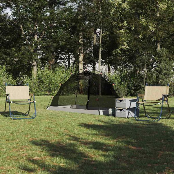 vidaXL Tenda con tetto Altro Grigio e Nero 236 x 150 x 136 cm
