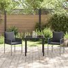 vidaXL Set da Pranzo per Giardino 3 pcs Nero e Grigio Rattan in PE
