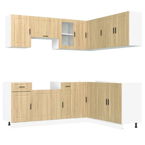 vidaXL Set Mobili da Cucina 11 pz Porto Rovere Sonoma in Truciolato