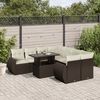 vidaXL Set Divani da Giardino 9pz con Cuscini Marrone in Polyrattan