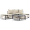 vidaXL Set Divani da Giardino 5 pz con Cuscini Antracite in Polyrattan