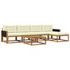 vidaXL Set di divani da esterno con cuscino 6 pcs Naturale e Crema