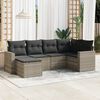 vidaXL Set Divano da Giardino 6pz con Cuscini Grigio Chiaro Polyrattan