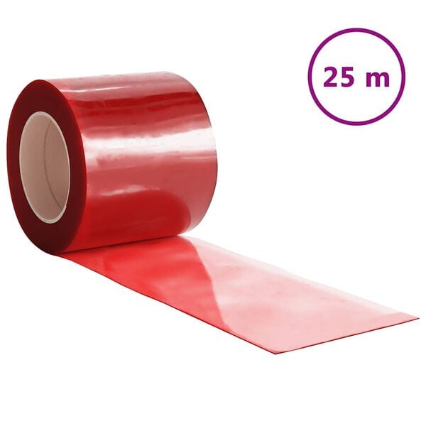 vidaXL Tenda per Porte Rossa 200 mm x 1,6 mm 25 m in PVC
