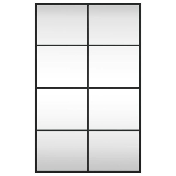 vidaXL Specchio da Parete Nero 50x80 cm Rettangolare in Ferro