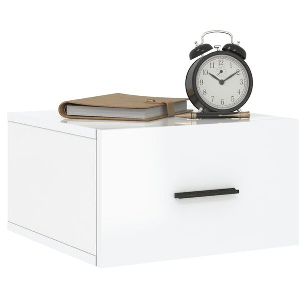 vidaXL Comodini a Muro 2 pz Bianco Lucido 35x35x20 cm