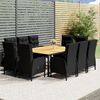 vidaXL Set da Pranzo da Giardino 11 pz in Polyrattan Nero