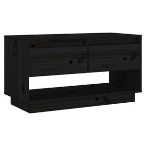 vidaXL Mobile Porta TV Nero 74x34x40 cm in Legno Massello di Pino