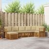 vidaXL Set divano sezionale con cuscino 7 pcs Naturale e Beige