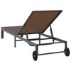 vidaXL Lettino da Sole 1-persona Marrone 60 x 200 x 27cm polyrattan