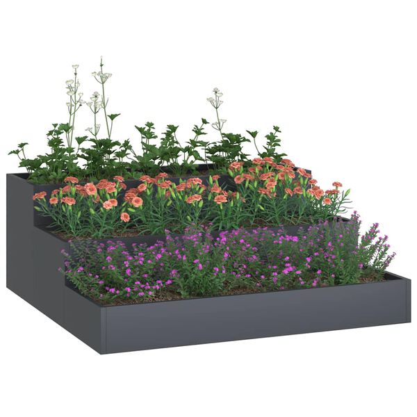 vidaXL Vaso da giardino Antracite 90 x 90 x 35 cm