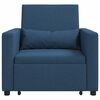 vidaXL Divano Letto Singolo con ruote Blu 90 x 165 x 87 cm Tessuto